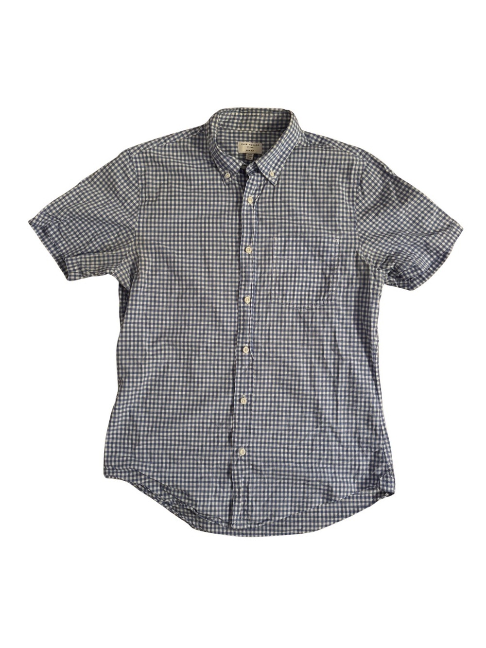 Club Monaco Gingham Check Short-Sleeve Button-Down Shirt